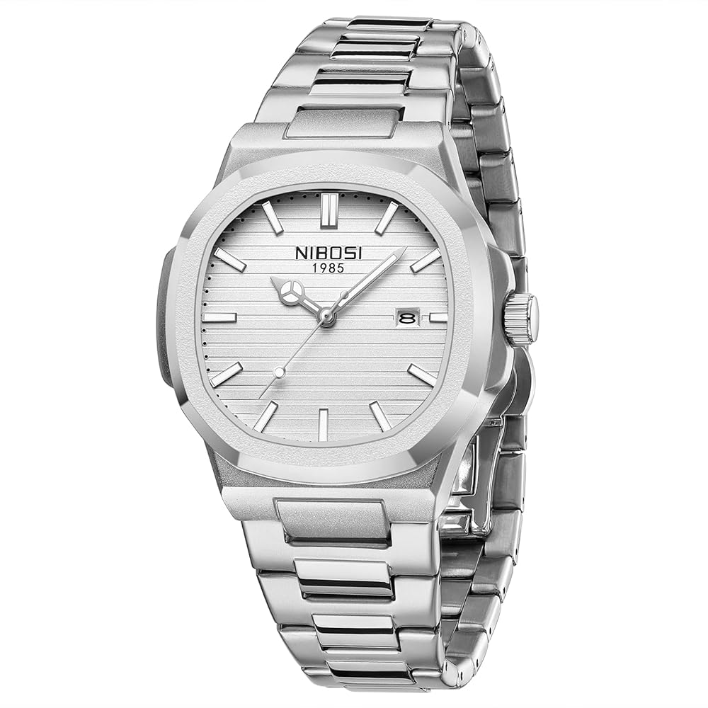 NIBOSI Men Watches Analog Quartz Stainless Steel