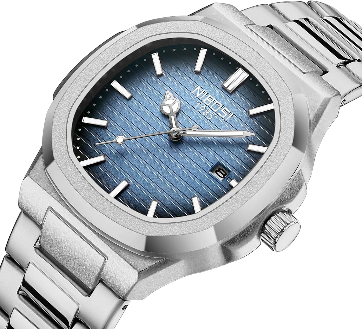 NIBOSI Men Watches Analog Quartz Stainless Steel