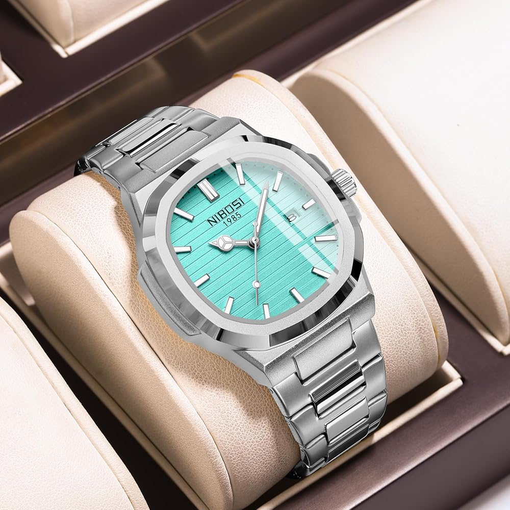 NIBOSI Men Watches Analog Quartz Stainless Steel